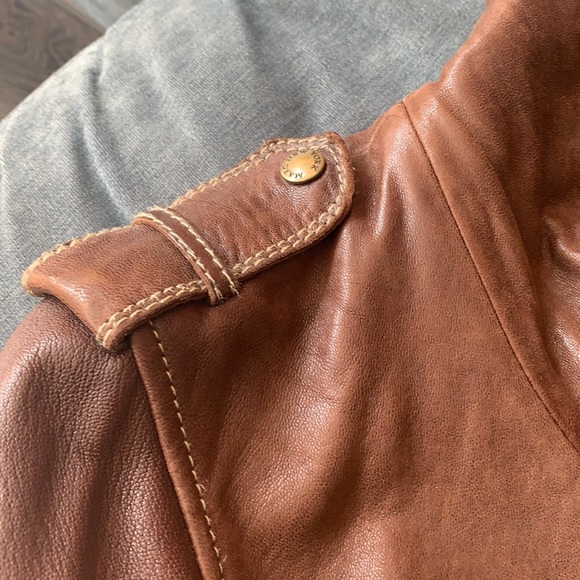 Andrew Marc : Brown Leather Jacket - Picture 6 of 12